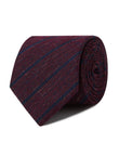 Port Lane Stripe Necktie - burgundy and navy stripe detail - OTAA