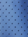 Brookline Pin Necktie - knotted view, navy and blue pin motif - OTAA