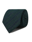 Woodside Stripe Linen Necktie - green and teal stripe detail - OTAA