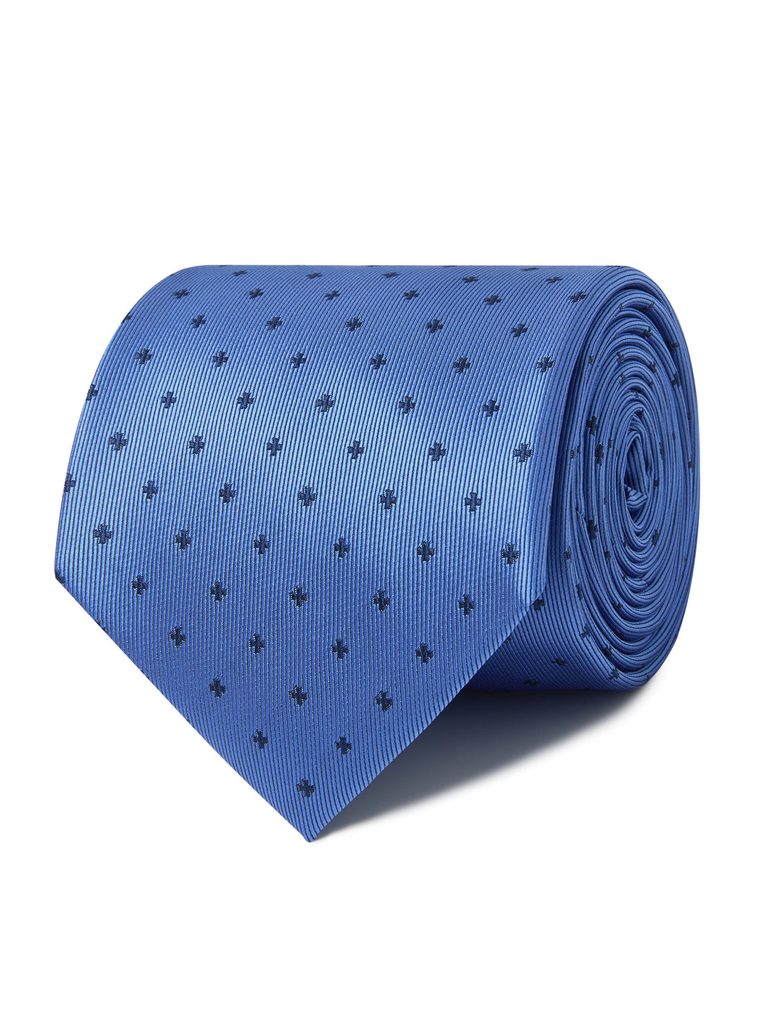 Brookline Pin Necktie - navy and blue pin detail - OTAA