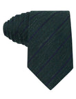 Woodside Stripe Linen Necktie - forest green, teal and navy stripe linen tie - OTAA