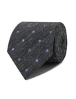 Wheat Foulard Linen Necktie - champagne foulard detail - OTAA