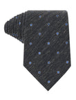 Wheat Foulard Linen Necktie - champagne tan and blue floral foulard linen tie - OTAA