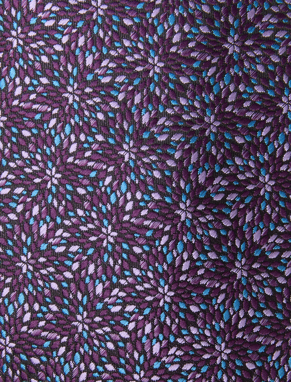 Twilight Plum Necktie - knotted view, purple pattern - OTAA