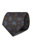 Bracken Paisley Necktie - brown and blue paisley detail - OTAA