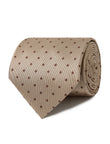 Hazelwood Foulard Necktie - brown foulard detail - OTAA