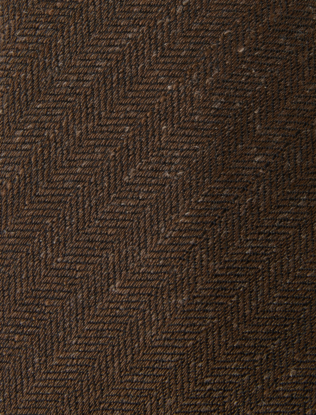 Brampton Brown Linen Necktie - knotted view, brown khaki linen - OTAA