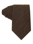 Brampton Brown Linen Necktie - brown khaki plain linen tie - OTAA