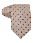 Rosefield Dot Necktie - navy and blush pink polka dot linen tie - OTAA