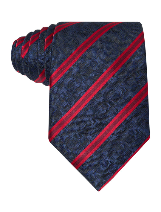 Red Navy Rosewood Stripe Necktie