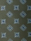 Moorland Sage Necktie - knotted view, sage green floral - OTAA