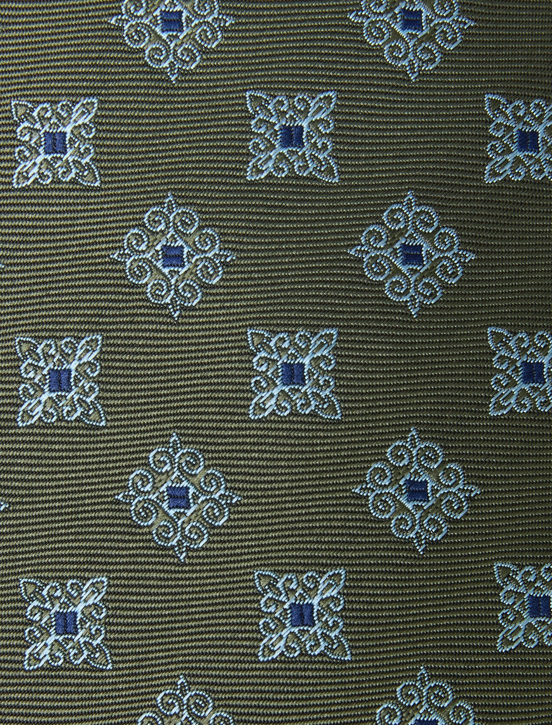 Moorland Sage Necktie - knotted view, sage green floral - OTAA