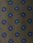 Greenwood Sapphire Necktie - knotted view, blue floral - OTAA
