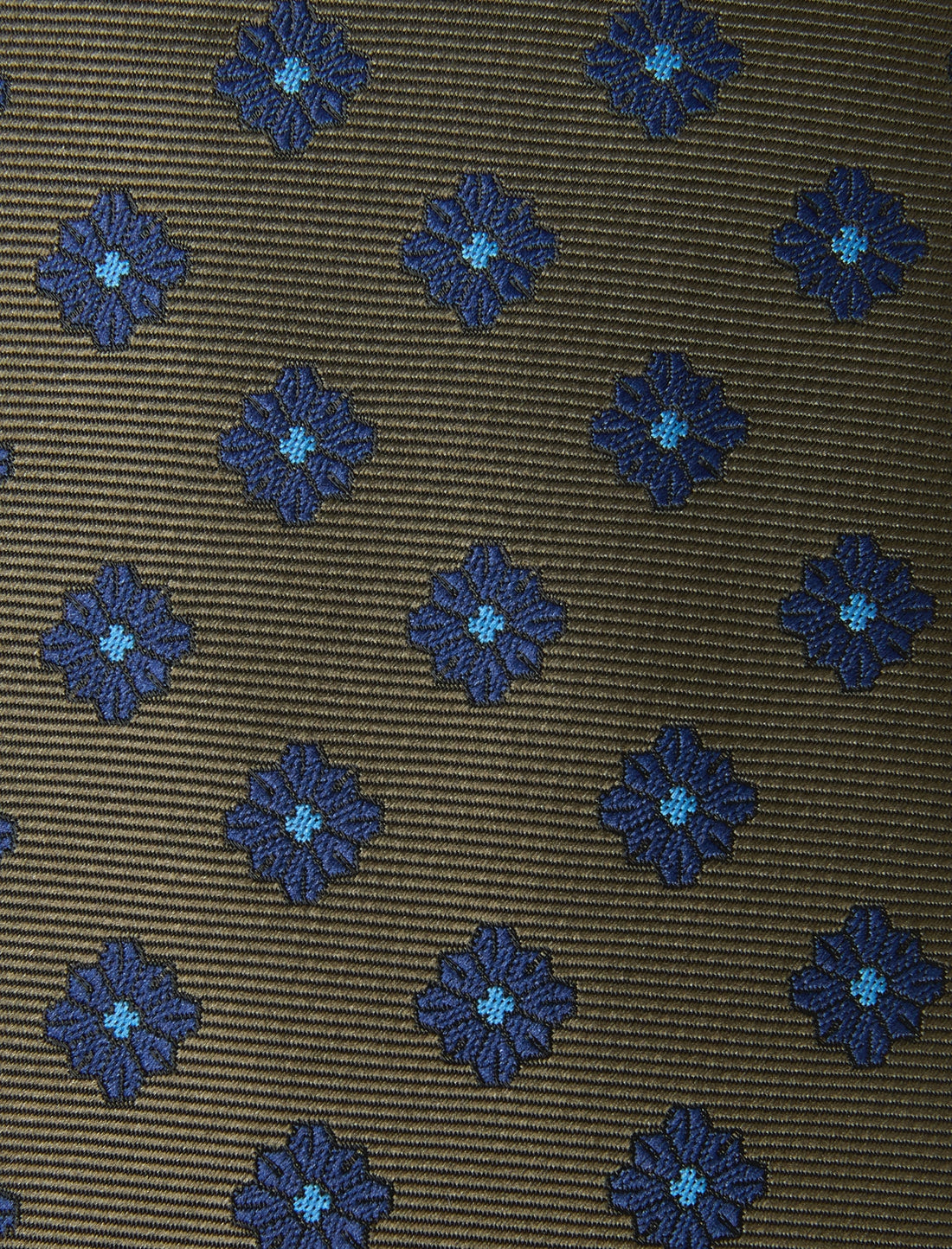 Greenwood Sapphire Necktie - knotted view, blue floral - OTAA