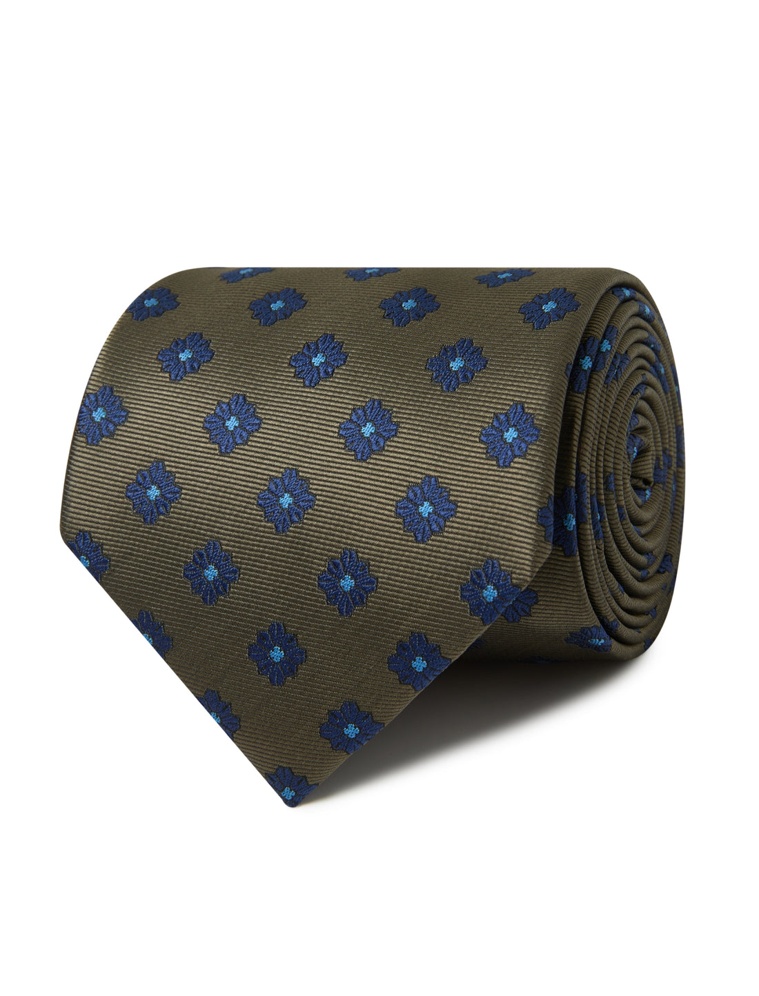 Greenwood Sapphire Necktie - blue floral detail - OTAA