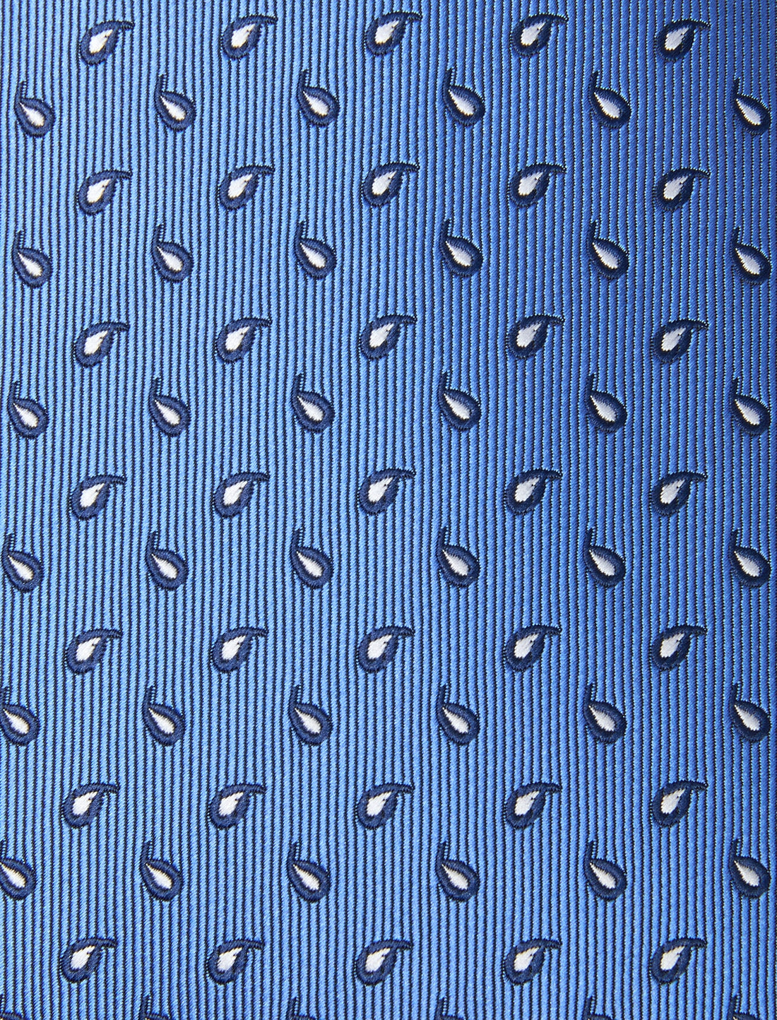 Atlas Teardrop Necktie - knotted view, navy paisley - OTAA