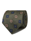 Fern Coast Olive Necktie - olive green floral detail - OTAA