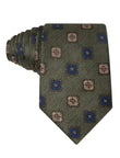 Fern Coast Olive Necktie - olive green floral tie, 100% microfiber - OTAA