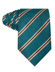 Emerald Isle Brown Stripe Necktie - emerald green and brown stripe tie, 100% microfiber - OTAA