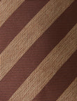 Hazelford Coffee Scroll Stripe Necktie - brown scroll stripe detail - OTAA