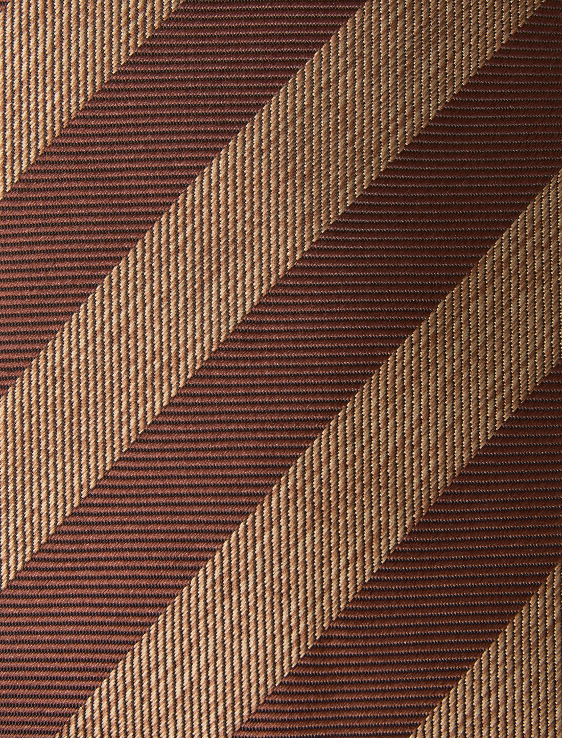 Hazelford Coffee Scroll Stripe Necktie - brown scroll stripe detail - OTAA