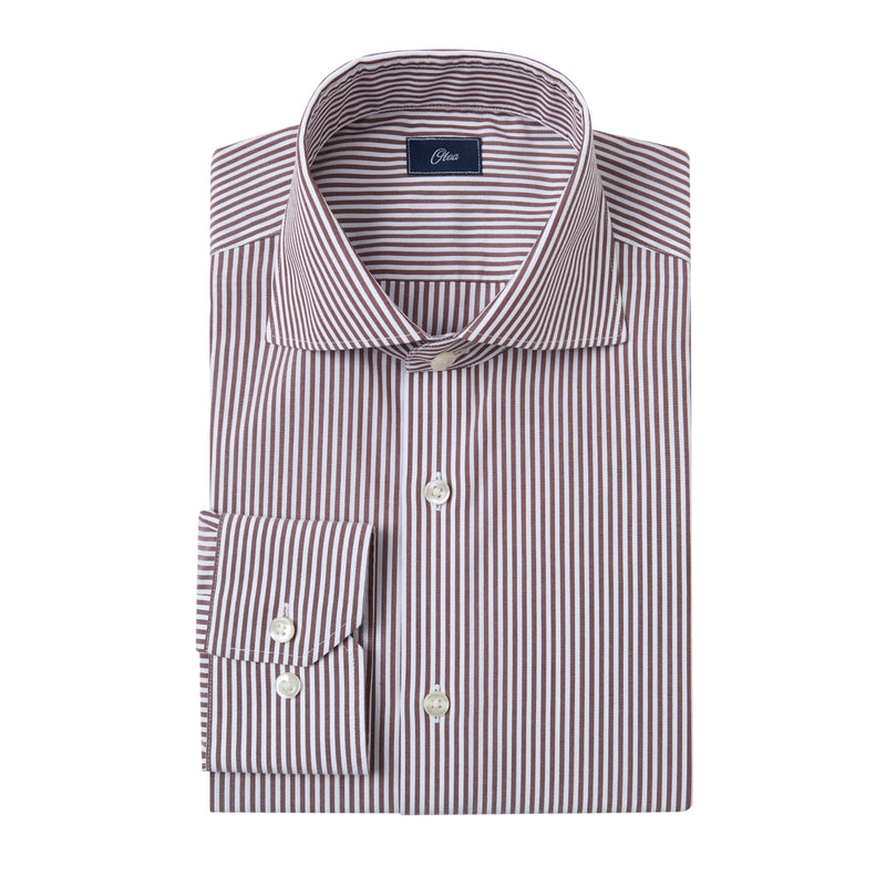 Hartwell Cognac Stripe Non-Iron Poplin Shirt