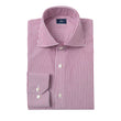 Redford Crimson Stripe Non-Iron Poplin Shirt - men's classic fit red and white stripe dress shirt - OTAA