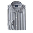 Whitmore Ebony Stripe Easy-Iron Poplin Shirt - men's classic fit black and white stripe dress shirt - OTAA