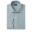 Henley Emerald Stripe Non-Iron Poplin Shirt - men's classic fit green and white stripe dress shirt - OTAA