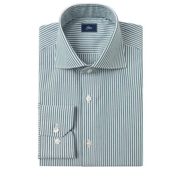 Henley Emerald Stripe Non-Iron Poplin Shirt