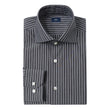 Marlowe Ivory Stripe Non-Iron Poplin Shirt - men's classic fit ivory and black stripe dress shirt - OTAA