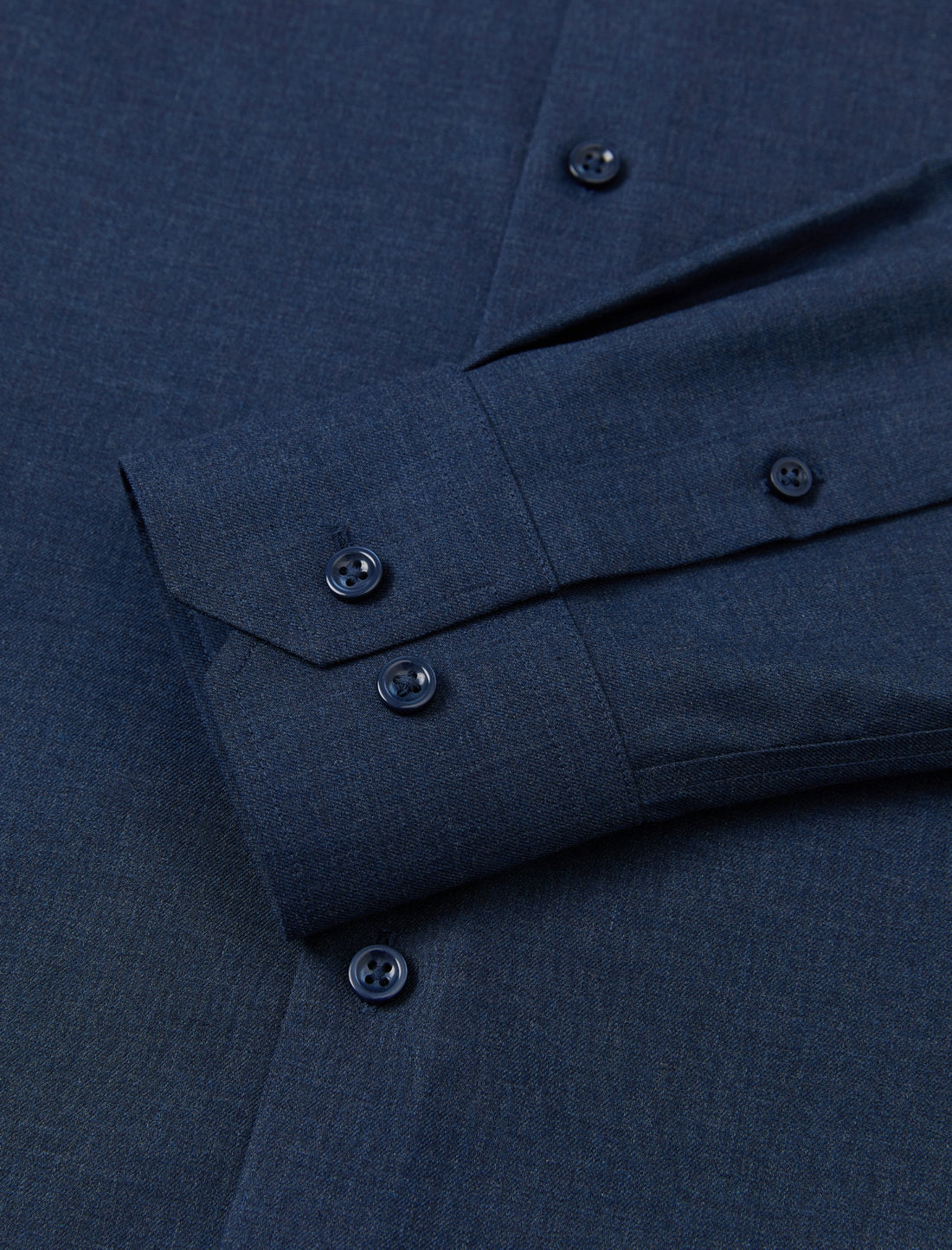 Pelham Admiral Heather Easy-Iron Twill Shirt - navy heather twill fabric close-up - OTAA