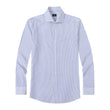 Paxton Sapphire Stripe Non-Iron Poplin Shirt - sapphire and ivory stripe poplin, Italian collar - OTAA