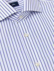 Paxton Sapphire Stripe Non-Iron Poplin Shirt - classic fit blue stripe shirt detail - OTAA