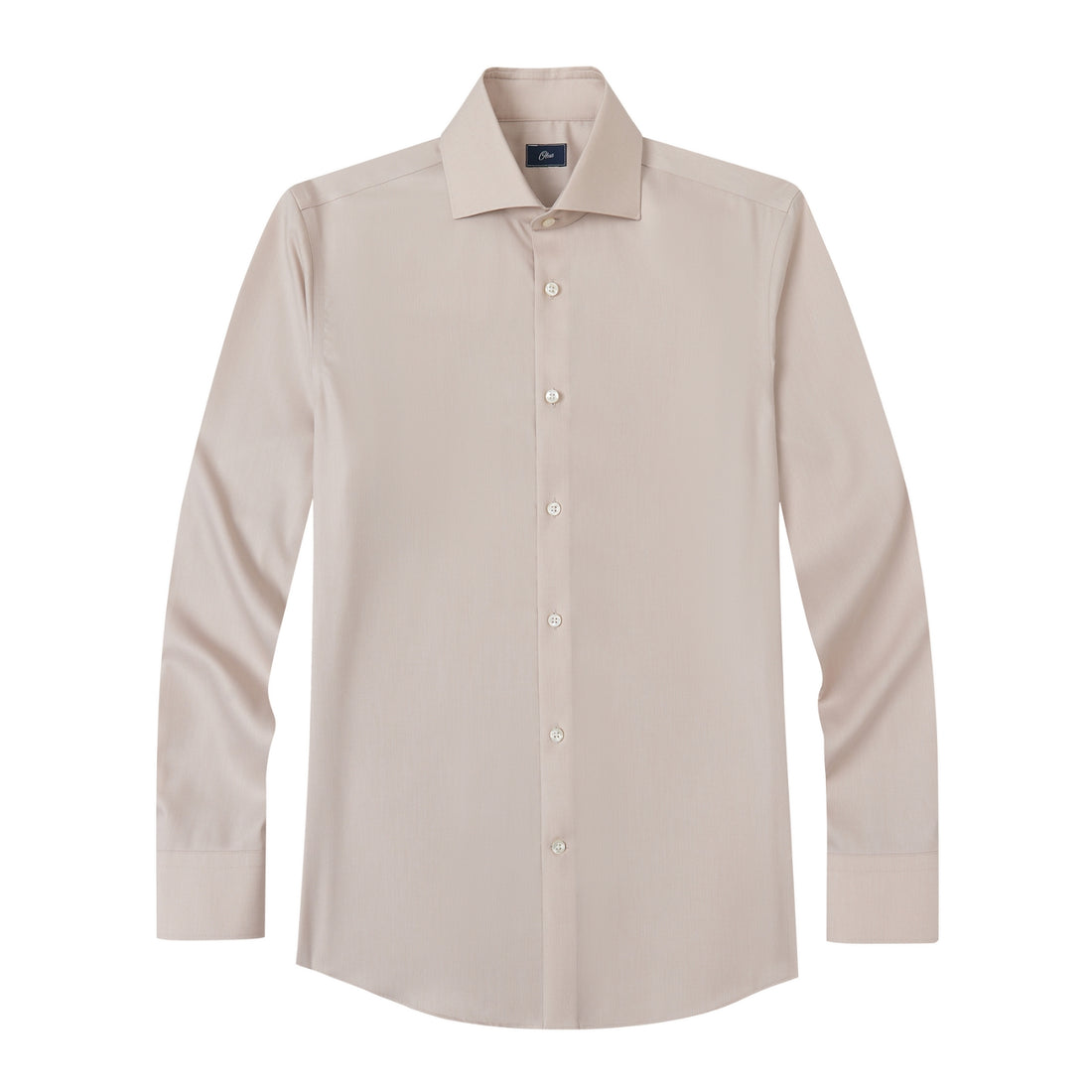 Hawthorne Khaki Easy-Iron Twill Shirt - khaki cotton twill, Italian collar - OTAA