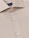 Hawthorne Khaki Easy-Iron Twill Shirt - classic fit khaki shirt detail - OTAA