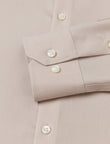 Hawthorne Khaki Easy-Iron Twill Shirt - khaki twill fabric close-up - OTAA