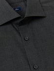 Blackwood Charcoal Heather Easy-Iron Twill Shirt - charcoal heather twill, Italian collar - OTAA