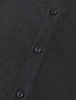 Blackwood Charcoal Heather Easy-Iron Twill Shirt - classic fit charcoal shirt detail - OTAA