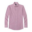 Redford Crimson Stripe Non-Iron Poplin Shirt - crimson and ivory stripe poplin, Italian collar - OTAA