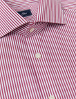 Redford Crimson Stripe Non-Iron Poplin Shirt - classic fit red stripe shirt detail - OTAA