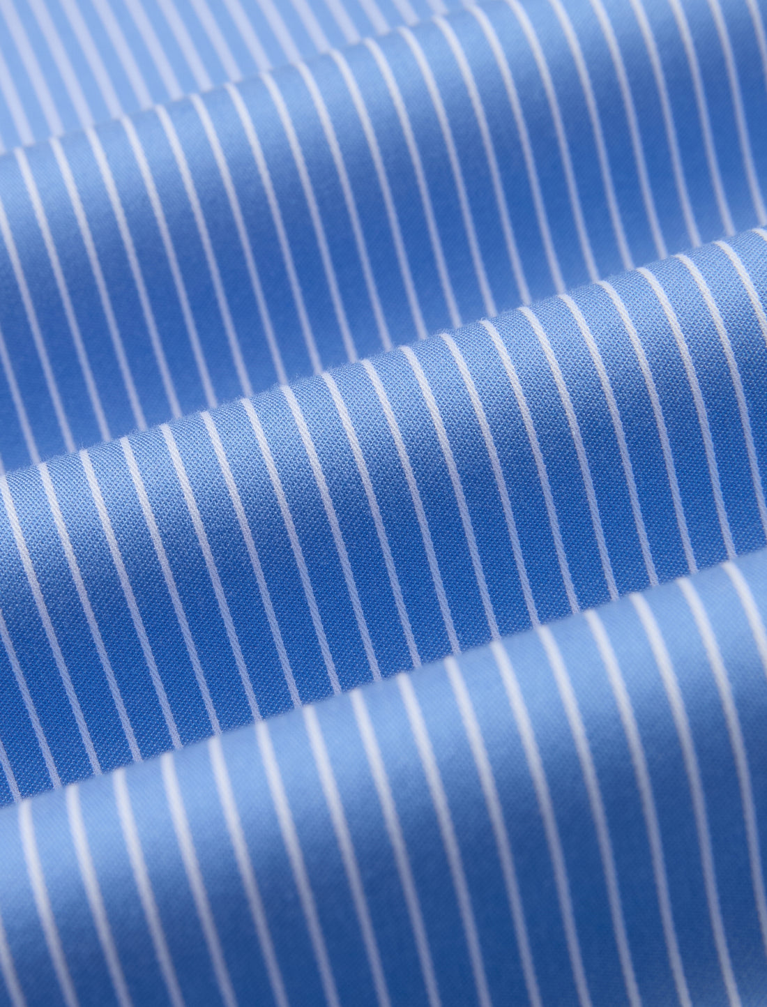 Beaufort Riviera French Cuff Non-Iron Dobby Shirt - azure stripe dobby fabric close-up - OTAA