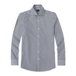 Whitmore Ebony Stripe Easy-Iron Poplin Shirt - black and white stripe poplin, Italian collar - OTAA