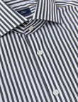 Whitmore Ebony Stripe Easy-Iron Poplin Shirt - classic fit stripe shirt detail - OTAA
