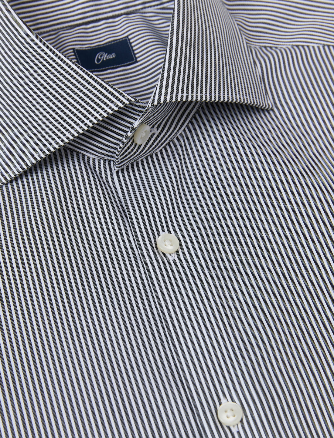 Pemberton Onyx Stripe Easy-Iron Twill Shirt - classic fit stripe shirt detail - OTAA