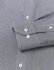 Pemberton Onyx Stripe Easy-Iron Twill Shirt - onyx stripe twill fabric close-up - OTAA