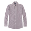 Hartwell Cognac Stripe Non-Iron Poplin Shirt - cognac and ivory stripe poplin, Italian collar - OTAA