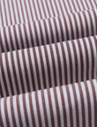 Hartwell Cognac Stripe Non-Iron Poplin Shirt - men's brown stripe dress shirt back view - OTAA