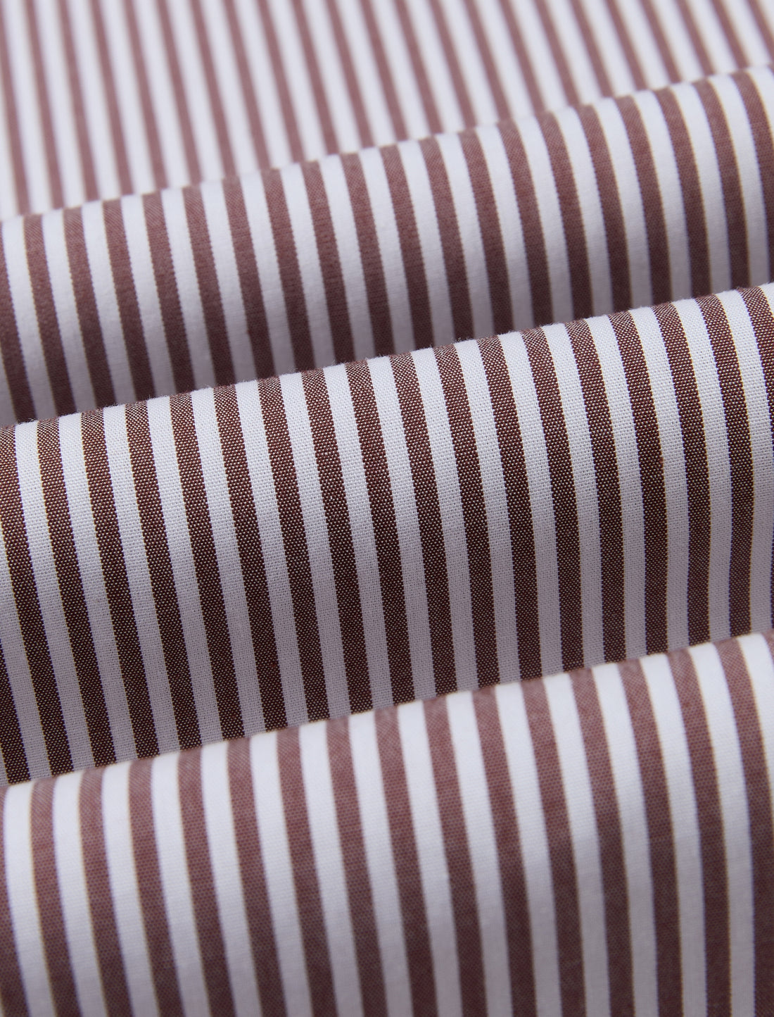 Hartwell Cognac Stripe Non-Iron Poplin Shirt - men's brown stripe dress shirt back view - OTAA