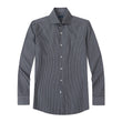 Marlowe Ivory Stripe Non-Iron Poplin Shirt - ivory and black stripe poplin, Italian collar - OTAA
